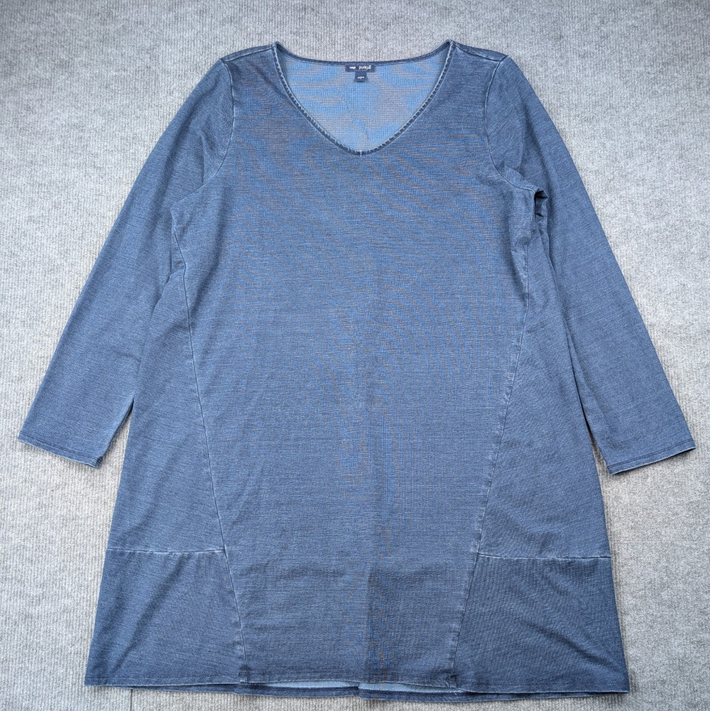 Pure Jill Indigo Dress Womens Large Blue Relaxed Coastal Cowgirl Blue Shift